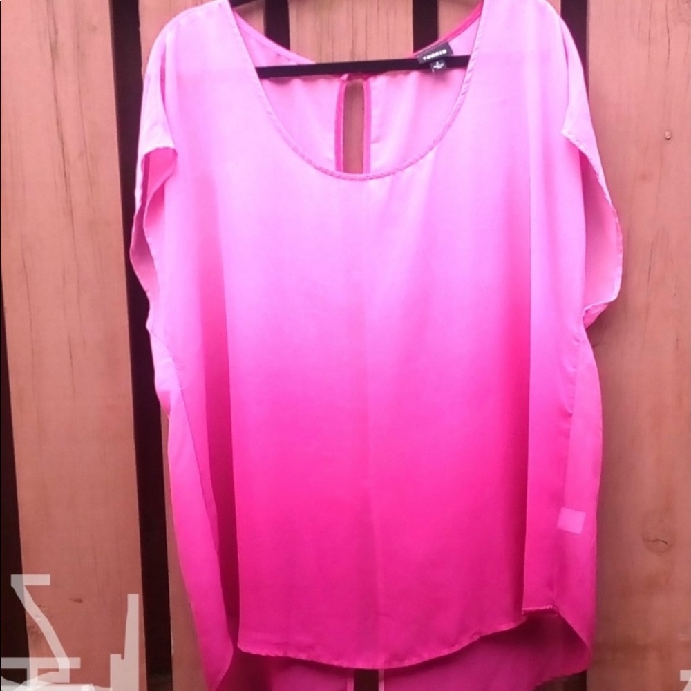 Torrid Dolman Pink Ombre Sheer Top